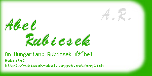 abel rubicsek business card